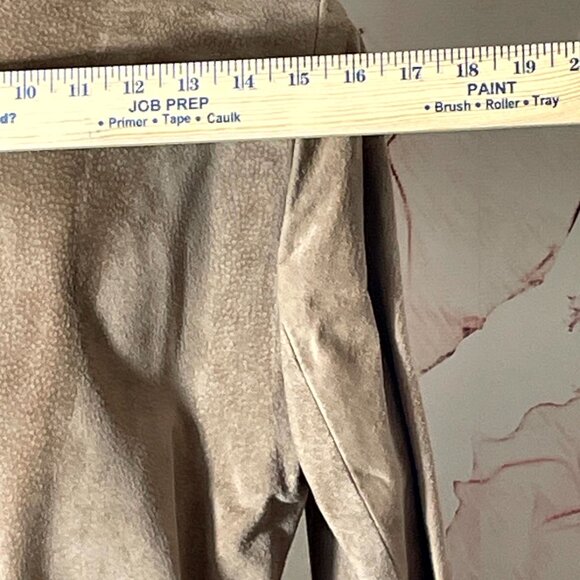 Classic Timeless Taupe / Tan Textured Suede Leather Suit 2 pc Suit plus belt - Picture 13 of 15